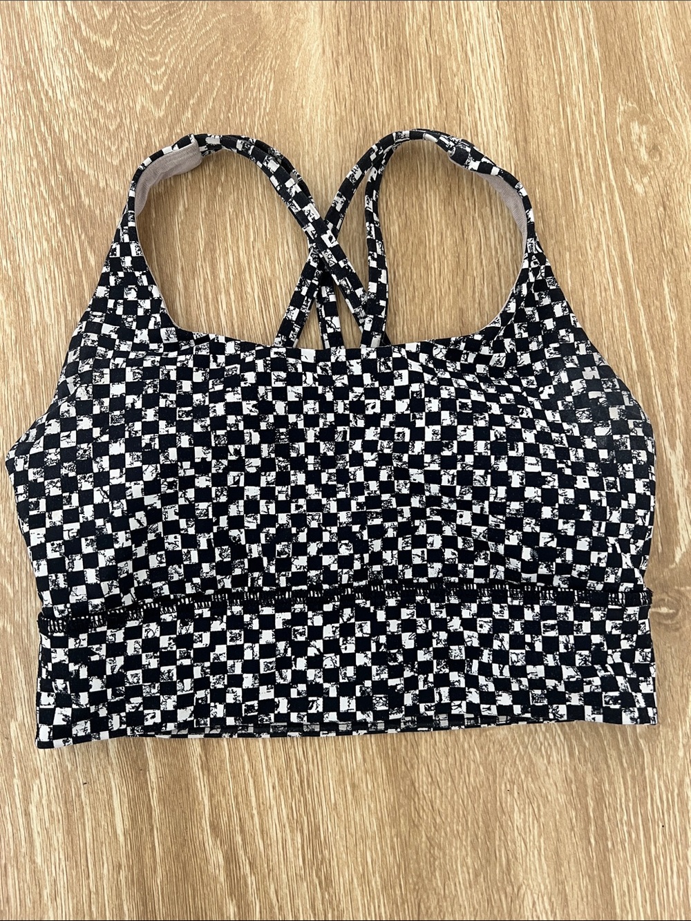 lululemon athletica Black & White Checkered Sports Bra
